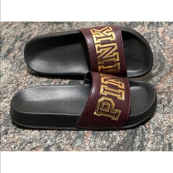 Victorias Secret Pink strap sandals slides Medium - Picture 2 of 5